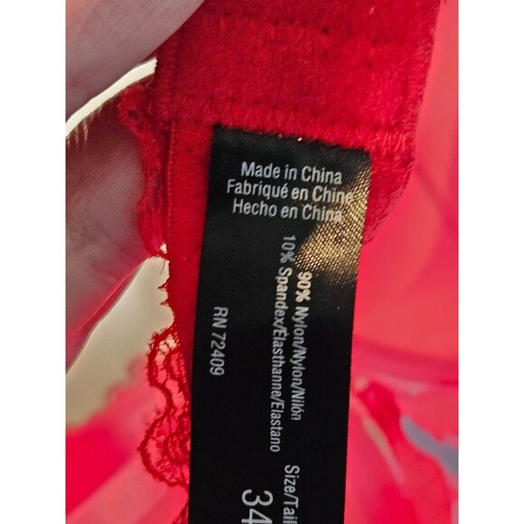 Rene Rofe Extreme Push Up Bra Sz 34C Red Adjustable Removable Straps Underwire - Picture 5 of 6